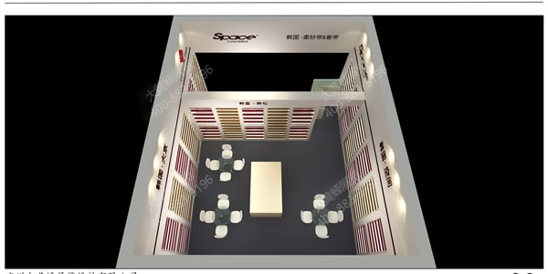(韩国空间_深圳展厅布置效果图俯瞰视角)